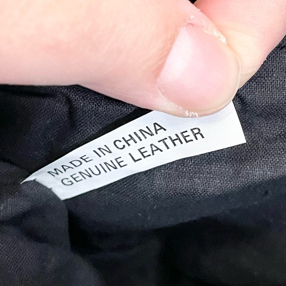 Vintage Patchwork Handbag Black Purse Art Deco Genuine Leather Mobwife Handcarry - Picture 8 of 8